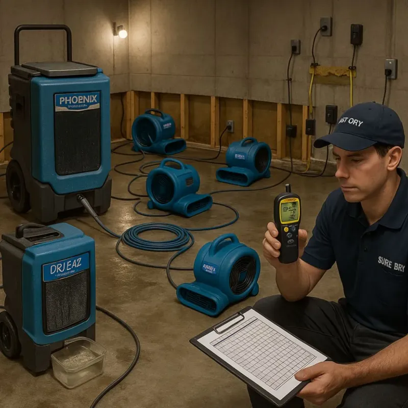 Structural Drying and Dehumidification process in Arlington, TX